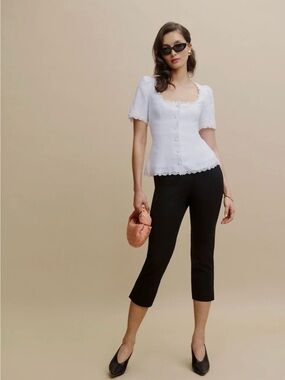 Reformation Posie Pedal Pusher Pant Black - Size 12